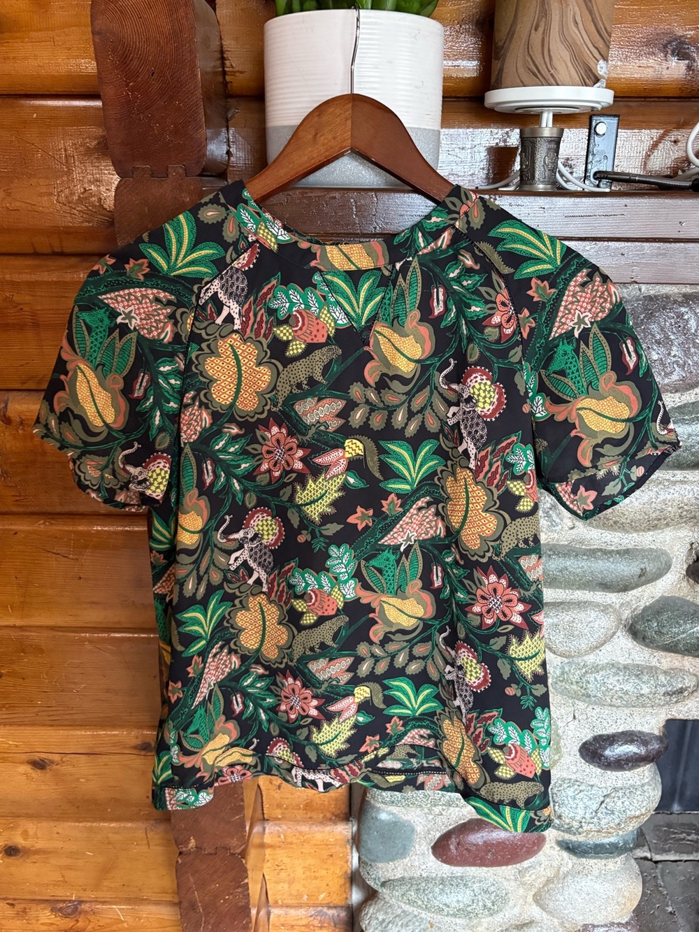 Scotch & Soda Maison Scotch Paisley Hidden Animal Botanical Blouse S